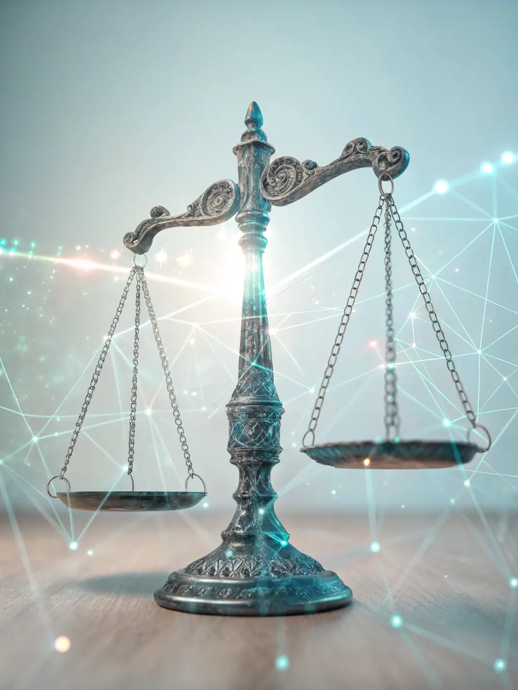 A symbolic image representing AI Ethics, such as a balanced scale with AI components or a diverse group discussing ethical considerations.